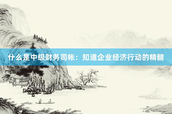 什么是中级财务司帐：知道企业经济行动的精髓